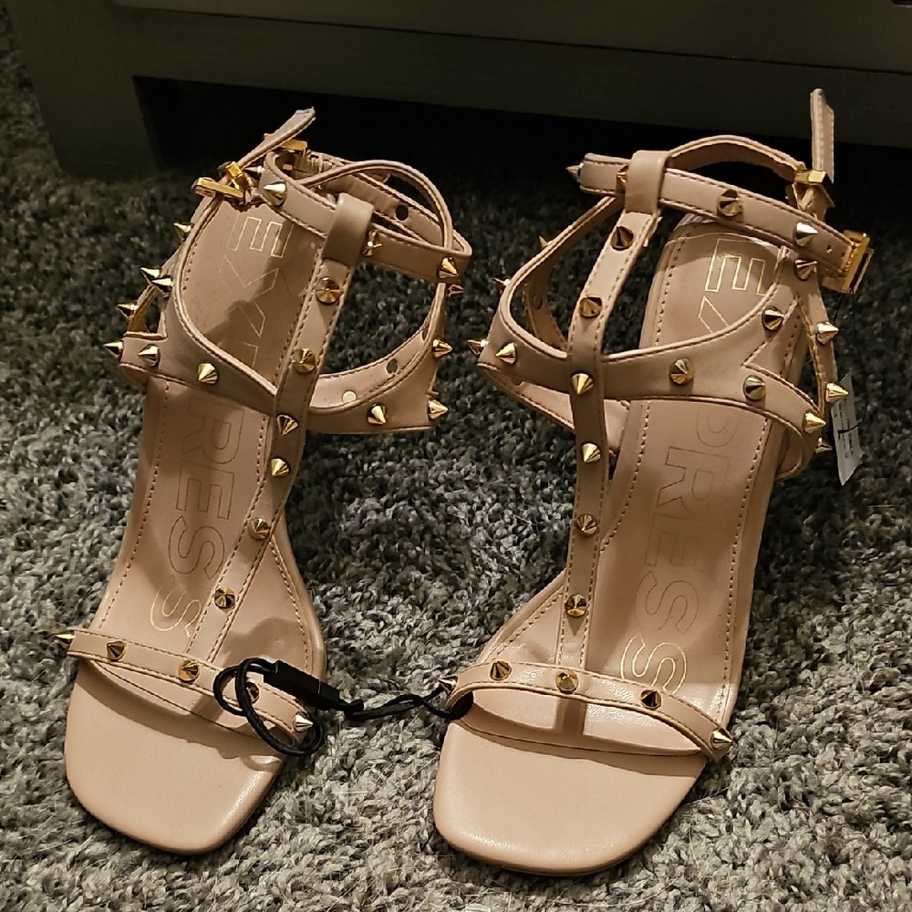 Express Women's Tan Studded Sandals